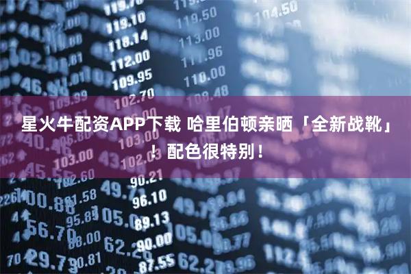 星火牛配资APP下载 哈里伯顿亲晒「全新战靴」！配色很特别！